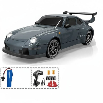DRIFTRAX – 1:24 Hochgeschwindigkeits-4WD-RC-Driftwagen mit LED-Beleuchtung und Doppelreifen 14
