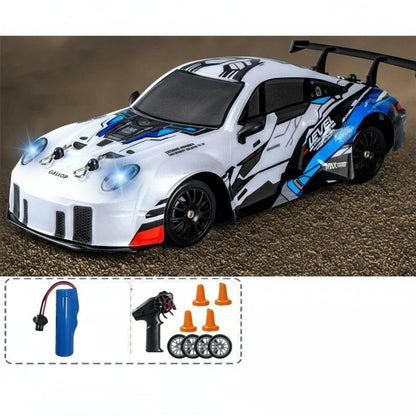 DRIFTRAX – 1:24 Hochgeschwindigkeits-4WD-RC-Driftwagen mit LED-Beleuchtung und Doppelreifen 18