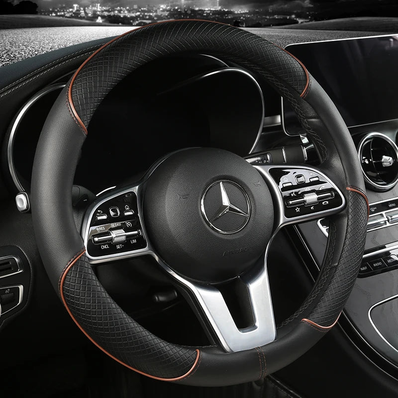 DRIVELUX – Premium-Lenkradbezug aus Leder mit Diamantmuster, universelle Passform, rutschfestes Design, komfortabler Griff 8