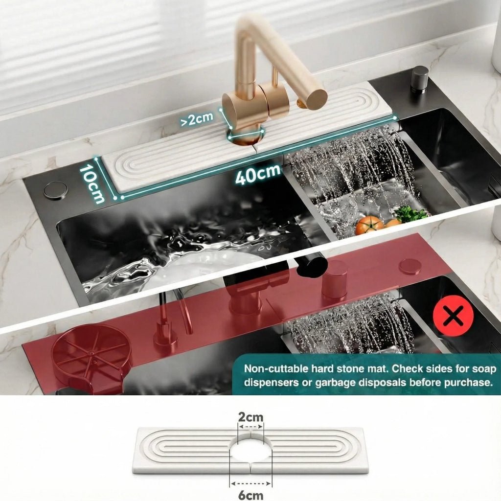 DRYSTONE – Ultra-absorbierende Diatomit-Trockenmatte für sauberere Spülbeckenbereiche 2