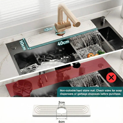 DRYSTONE – Ultra-absorbierende Diatomit-Trockenmatte für sauberere Spülbeckenbereiche 2