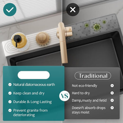 DRYSTONE – Ultra-absorbierende Diatomit-Trockenmatte für sauberere Spülbeckenbereiche 5