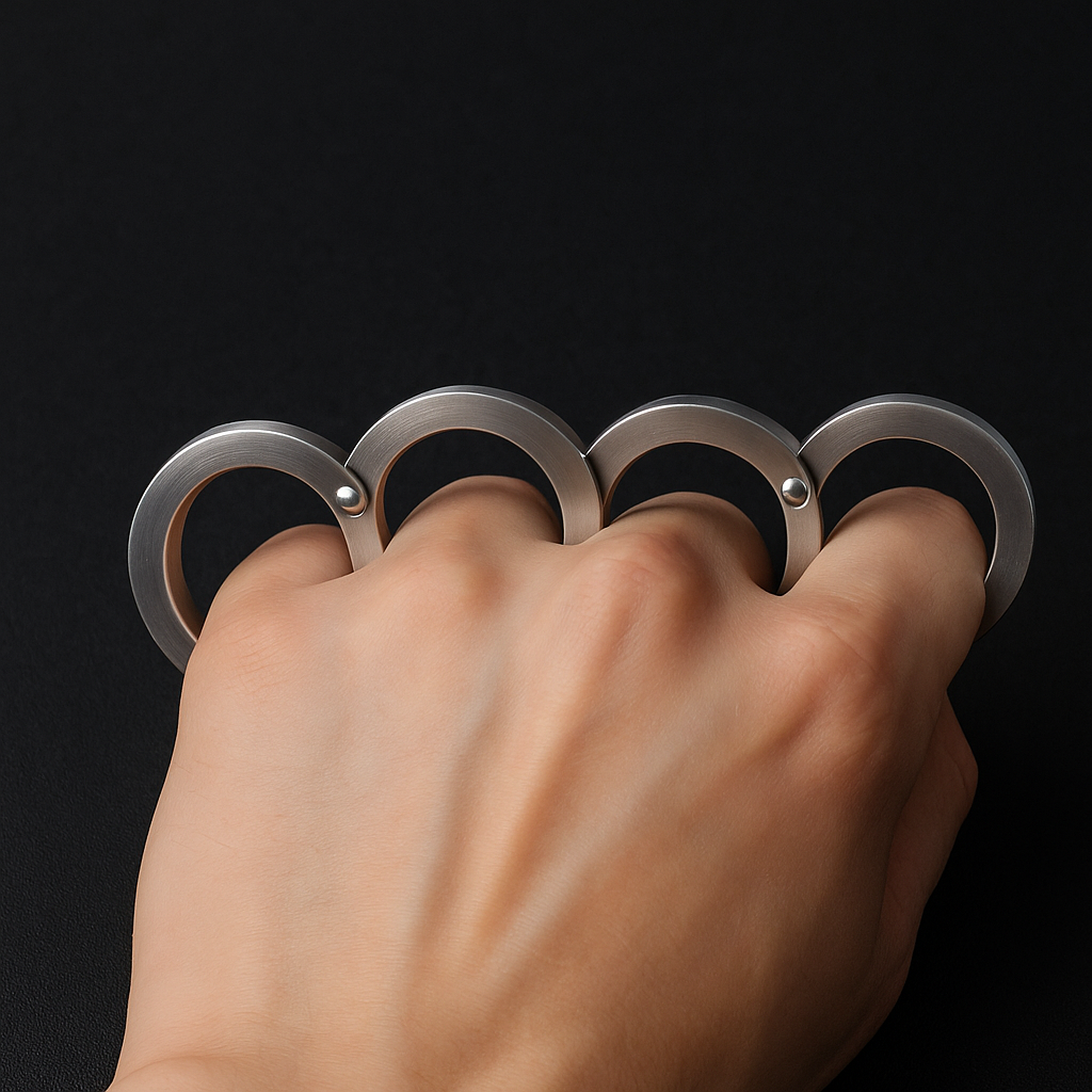 DefendRing Taktischer Faltring | Selbstverteidigungsring aus Edelstahl | Drehbares Design | Stilvolles Schutzzubehör 1