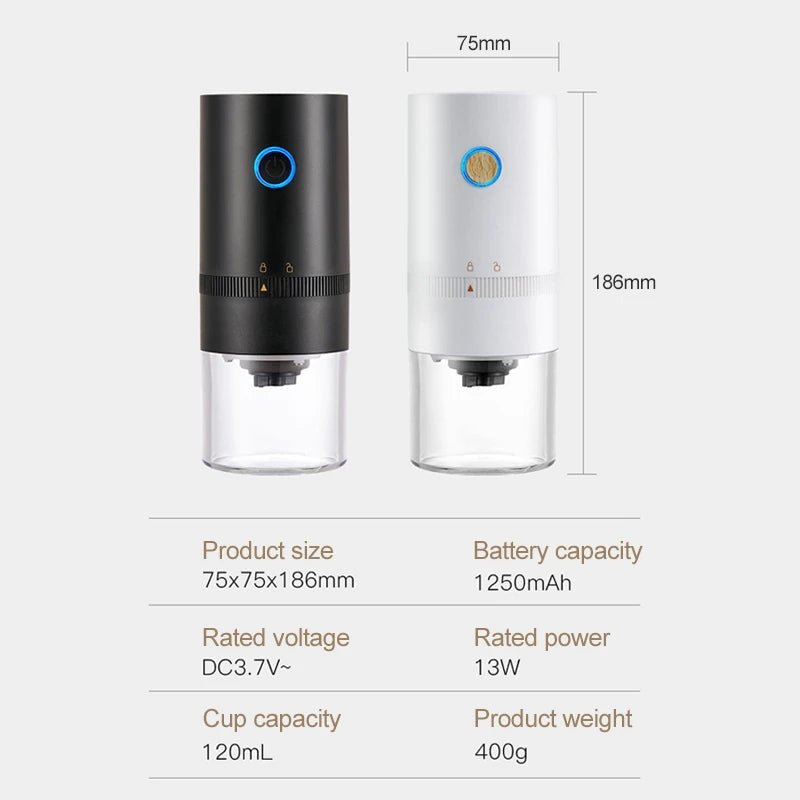 COFFFLOW – Draadloze koffiemolen voor verse koffieplezier met één druk op de knop