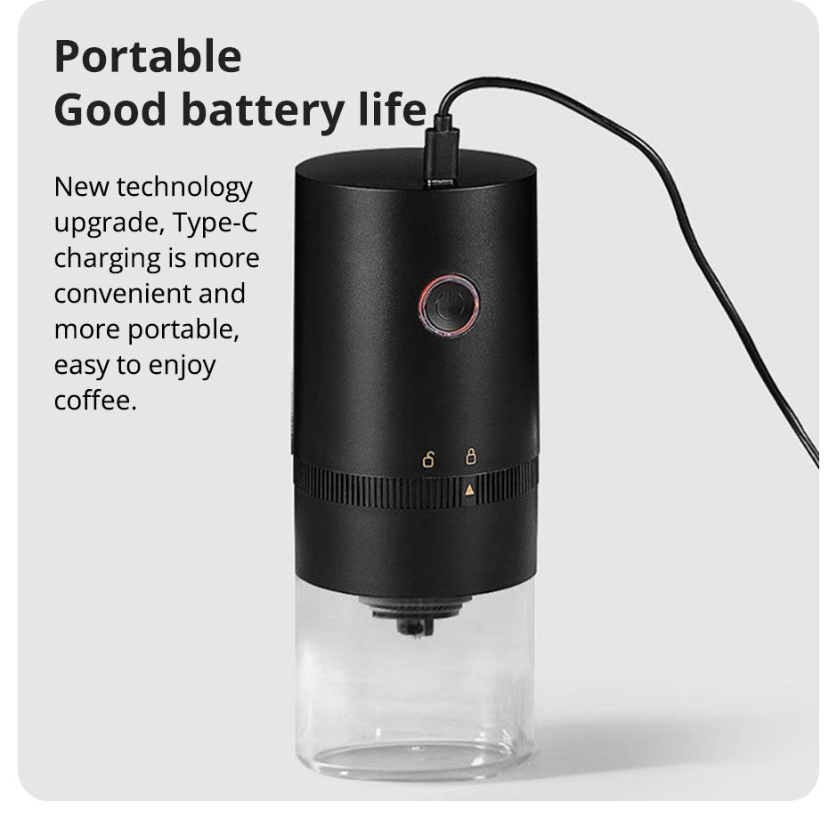 COFFFLOW – Draadloze koffiemolen voor verse koffieplezier met één druk op de knop