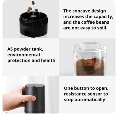 COFFFLOW – Draadloze koffiemolen voor verse koffieplezier met één druk op de knop