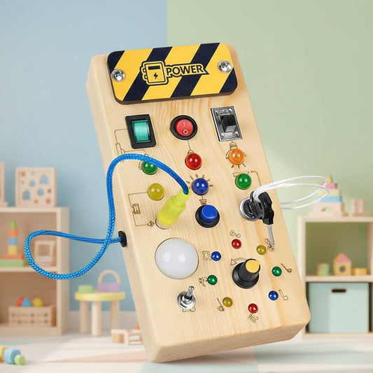 Discovery Play Montessori Busy Board | Entwickelt Feinmotorik | Hölzernes Aktivitätsbrett für Kleinkinder | Montessori-Sensorikspielzeug 0