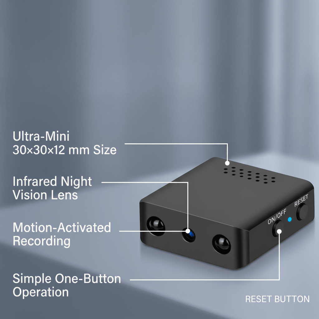 HOMECAM – Petite caméra de surveillance HD avec fonction vision nocturne
