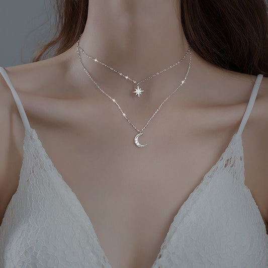 MOONSHINE NECKLACE - Collier double lune pour l'élégance et le romantisme