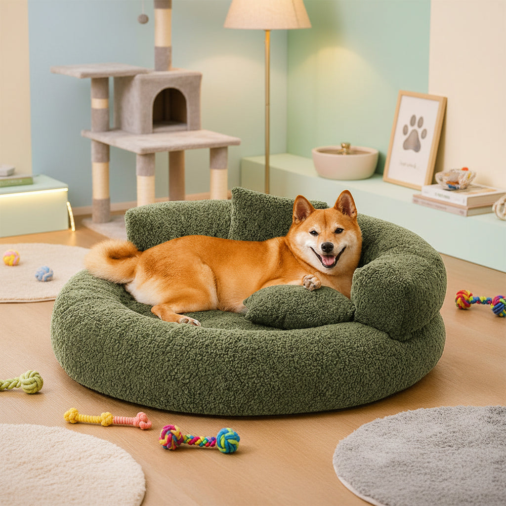 DreamNest - Orthopädisches Hundebett aus Diamant-Samt mit Abnehmbarem Bezug und Rutschfester Unterseite 1