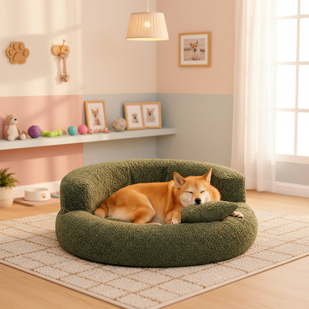DreamNest - Orthopädisches Hundebett aus Diamant-Samt mit Abnehmbarem Bezug und Rutschfester Unterseite 10