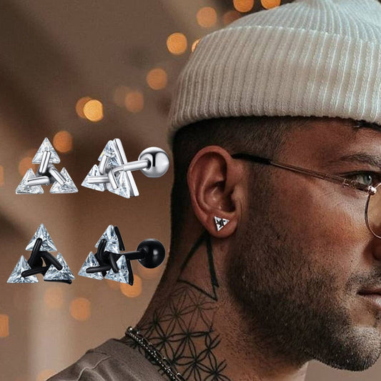 Pendientes de botón triangulares – Dreiecksohrringe de plata 925 para un estilo moderno