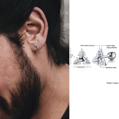 Pendientes de botón triangulares – Dreiecksohrringe de plata 925 para un estilo moderno