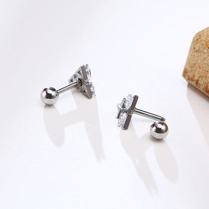 Pendientes de botón triangulares – Dreiecksohrringe de plata 925 para un estilo moderno