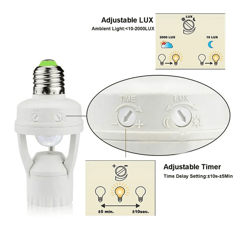 E27 Bewegungsmelder Lichtschalter - Automatische Steuerung für Innen & Außen 3