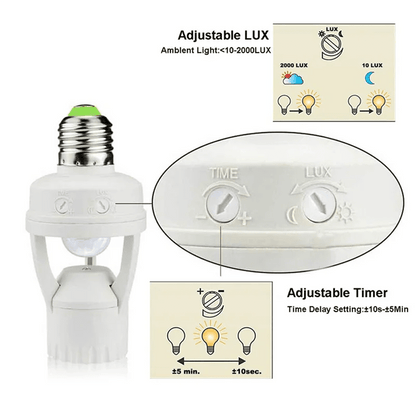 E27 Bewegungsmelder Lichtschalter - Automatische Steuerung für Innen & Außen 3
