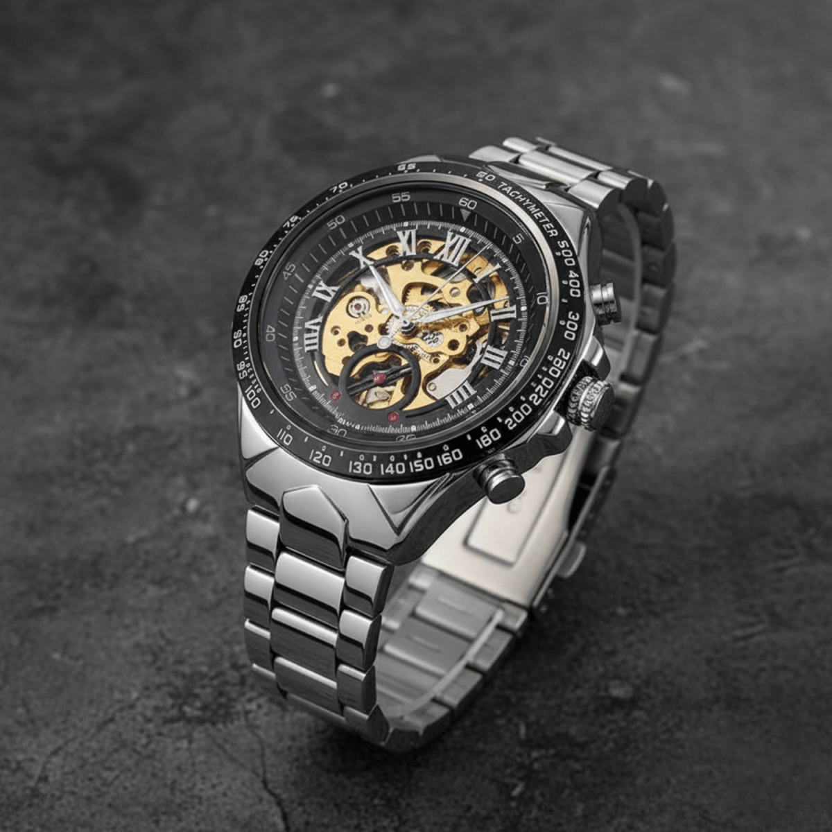 ECLIPTICA – Automatische Armbanduhr mit schimmerndem Gold-Strass 0