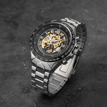 ECLIPTICA – Automatische Armbanduhr mit schimmerndem Gold-Strass 0