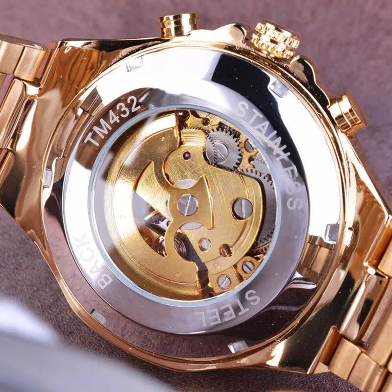 ECLIPTICA – Automatische Armbanduhr mit schimmerndem Gold-Strass 3
