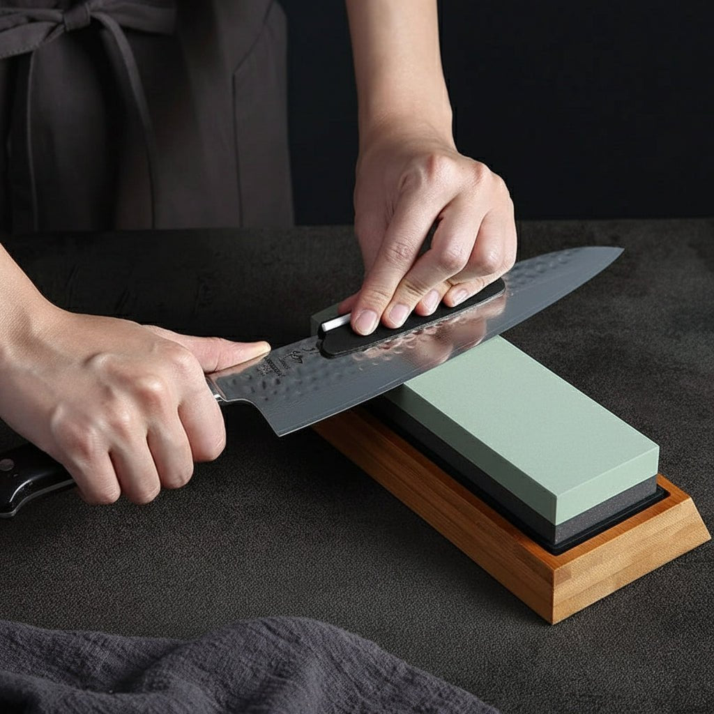 EDGEPERFECT – Diamant-Messerschärfer mit festem Winkel und Winkelführung 1