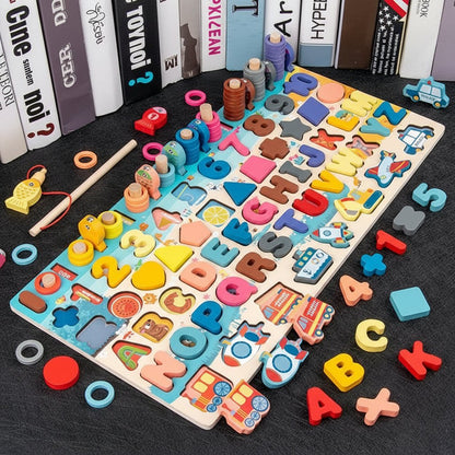 EDUCOUNT – Montessori-Mathespielzeug aus Holz für Kleinkinder mit Formen- und Zahlensortierung 1