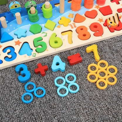 EDUCOUNT – Montessori-Mathespielzeug aus Holz für Kleinkinder mit Formen- und Zahlensortierung 4