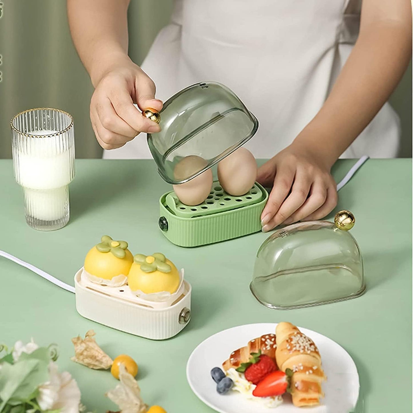 EGGMASTER – Elektrischer Eierkocher und -pochierer mit 3 Kochstufen für die einfache Zubereitung des Frühstücks 3