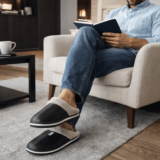 EMBERFOOT - Warme Plüsch-Hausschuhe Herren mit Entspannender Passform 0