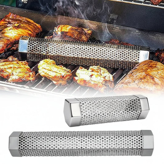 Edelstahl-Räucherrohr 6/12 Zoll für Heiß- und Kalträucherarbeiten - Robust, Leicht zu Reinigen, Ideal für Fleisch und Gemüse 0