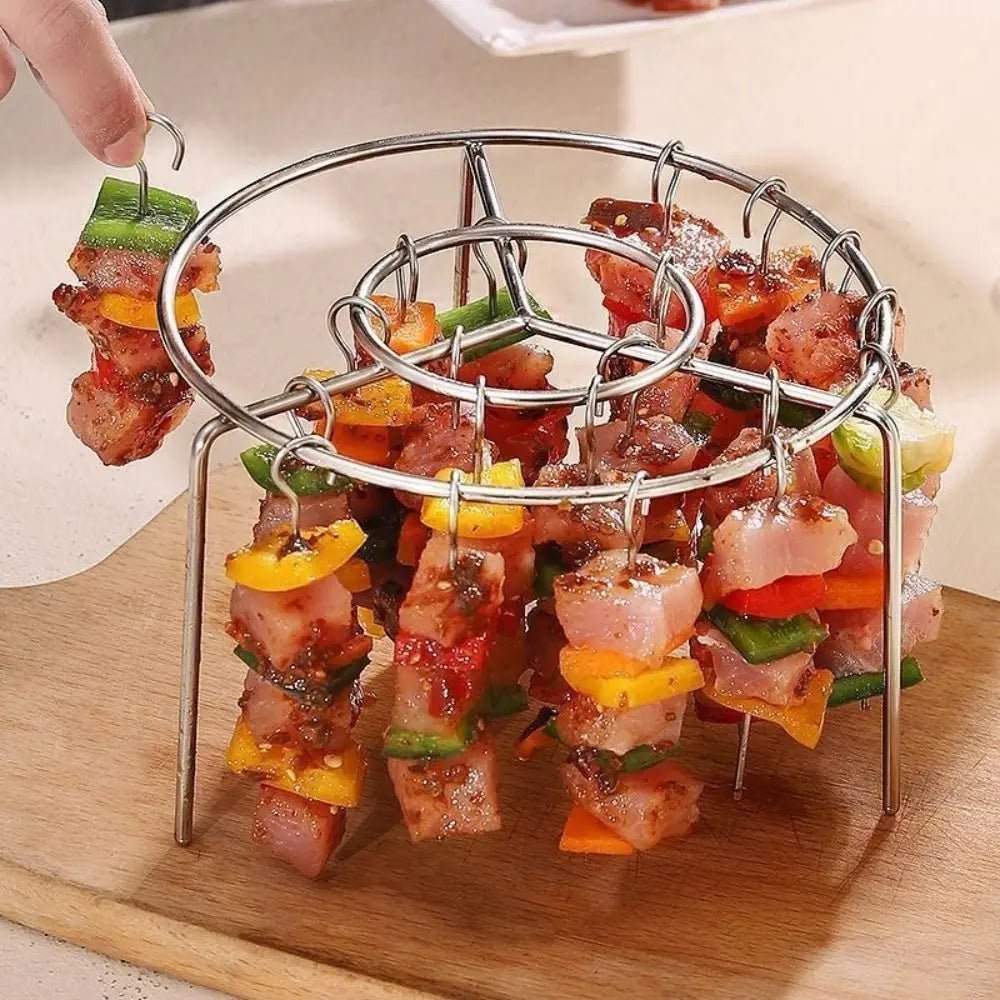 Edelstahl Grill für Luftfritteuse - Runder Grill für Spieße, 16 x 10 cm 0