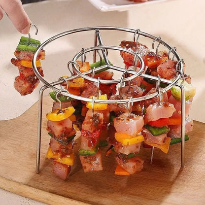 Edelstahl Grill für Luftfritteuse - Runder Grill für Spieße, 16 x 10 cm 0