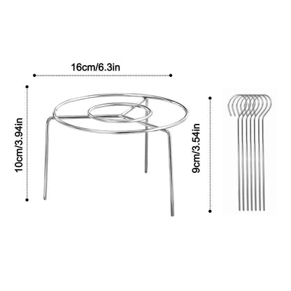 Edelstahl Grill für Luftfritteuse - Runder Grill für Spieße, 16 x 10 cm 5