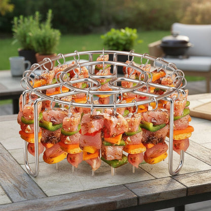 Edelstahl Grillrost Für Vertikales Grillen Mit Abnehmbarem Spießhalter 0
