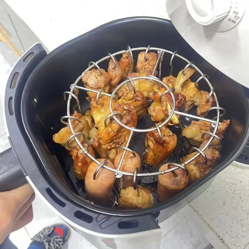 Edelstahl Grillrost Für Vertikales Grillen Mit Abnehmbarem Spießhalter 1