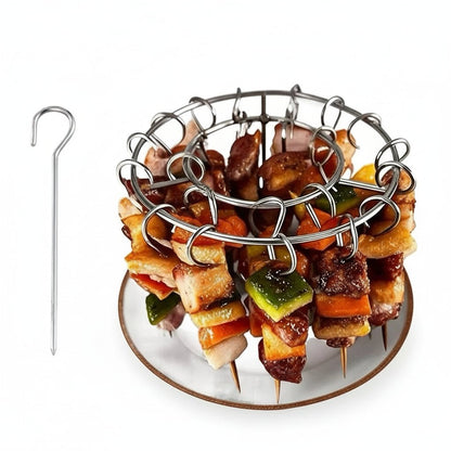Edelstahl Grillrost Für Vertikales Grillen Mit Abnehmbarem Spießhalter 7