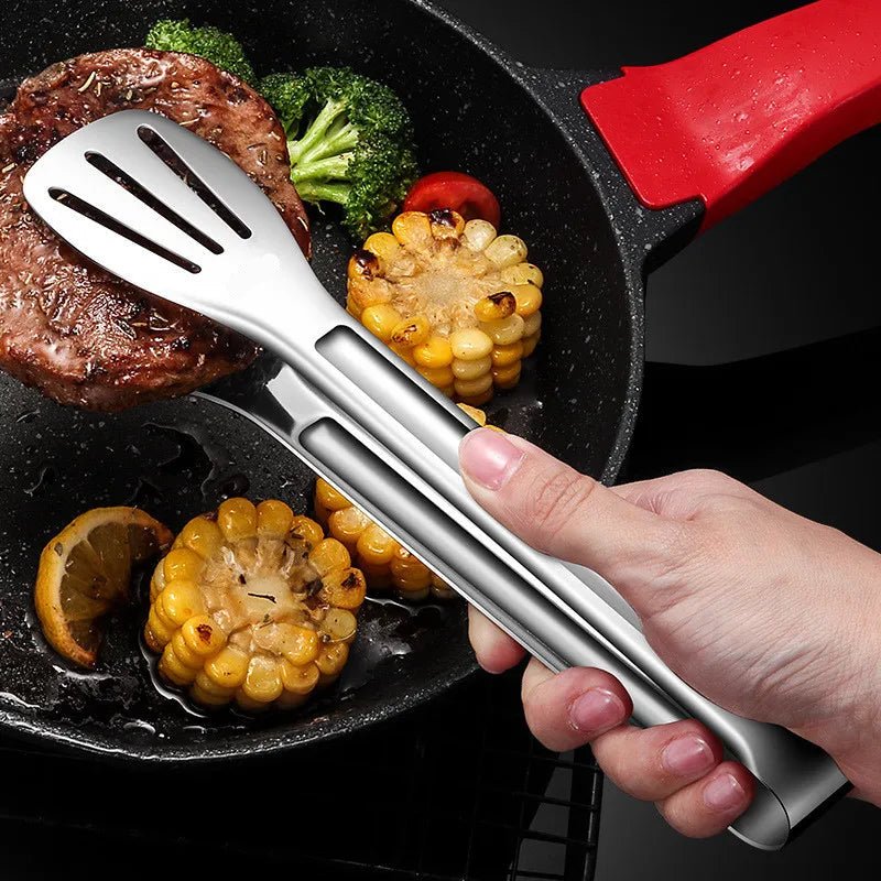 Edelstahl Grillzange - Hochwertige Grillzange mit Ergonomischem Design für Fleisch und Salat 0