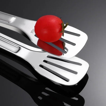 Edelstahl Grillzange - Hochwertige Grillzange mit Ergonomischem Design für Fleisch und Salat 4