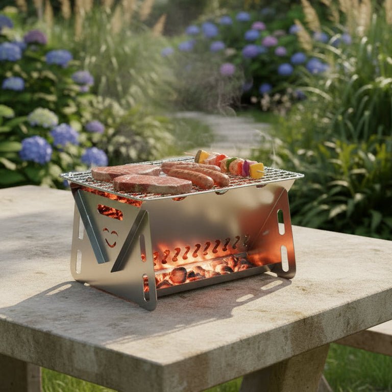Edelstahl Klappgrill - Kompakter Mini Grill Für Außenbereich, Leicht & Tragbar 4