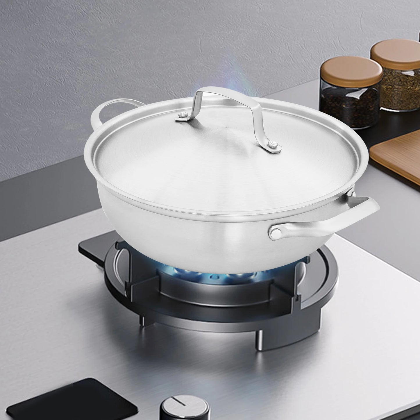 SmartBoil – Casserole universelle en acier inoxydable avec couvercle pour tous types de cuisinières