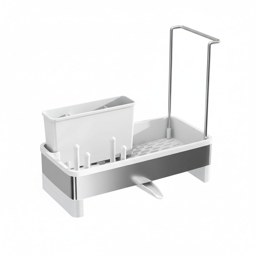 Edelstahl Küchenregal Wand - Platzsparendes Regal Für Geschirrtücher und Schwämme 7