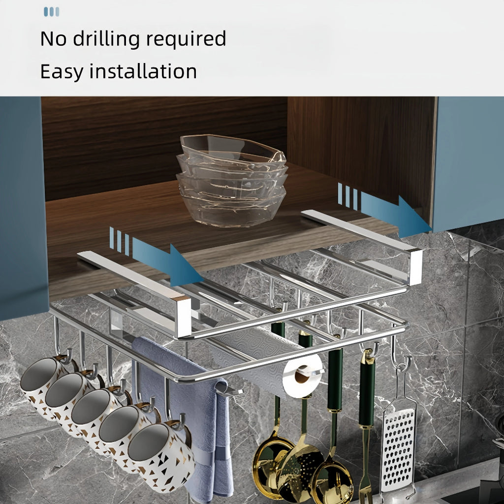 Edelstahl Küchenregal Wand – Platzsparendes Regal Für Küche Mit Haken 1