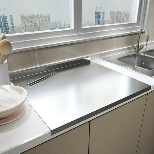 STEELCUT PRO - Stainless steel cutting board with non-slip underside & integrated lip