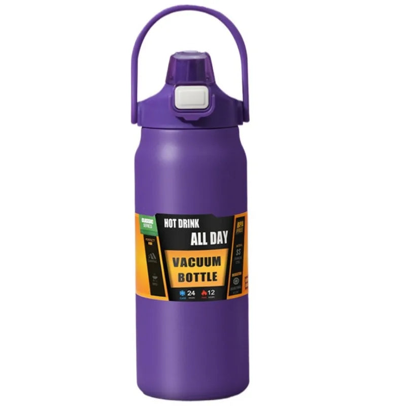 Edelstahl Thermoskanne 800/1000/1200/1500 ml mit Strohhalm - Doppelwandige Vakuumisolierung 7