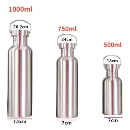 SteelFlow botella de agua de acero inoxidable 1000ml – robusta, ligera y versátil para deporte y actividades al aire libre