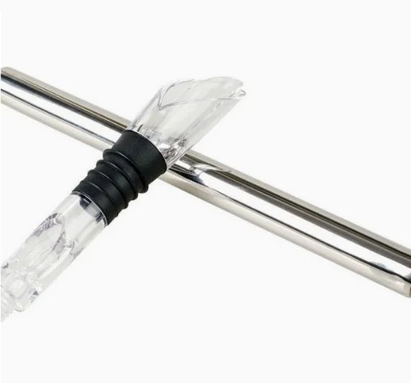 Edelstahl Weinflaschenkühler mit Eiskühlstab und Belüfter für Perfekte Getränke 6