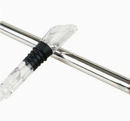 Edelstahl Weinflaschenkühler mit Eiskühlstab und Belüfter für Perfekte Getränke 6