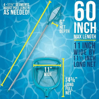 Effizienter Pool Reiniger - Langlebiger Blattskimmer mit Metallstangen für Gründliche Pool Reinigung 5