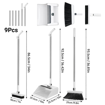 Effizientes 3-in-1 Besen- und Kehrschaufel-Set für Haushalt und Büro 1