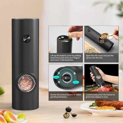 SPICE DUO – Electric Salt and Pepper Grinder Set with Adjustable Grind Setting