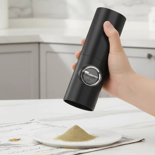 SEASONFIX – Electric Salt and Pepper Grinder Set with LED Light and Adjustable Grind Settings